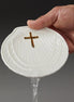 Porcelain Baptismal Shell with Cross