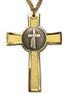 Deacon Cross Pendant with Pewter Medallion and 28" chain Gift Boxed