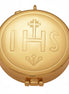 7 Host Pyx - IHS - High Polish with Ring for Neck Cord
