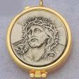 7 Host Pyx - Pewter Head of Christ - High Polish with Ring for Neck Cord
