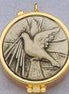 7 Host Pyx - Pewter Holy Spirit - High Polish with Ring for Neck Cord