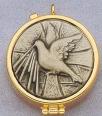 7 Host Pyx - Pewter Holy Spirit - High Polish with Ring for Neck Cord