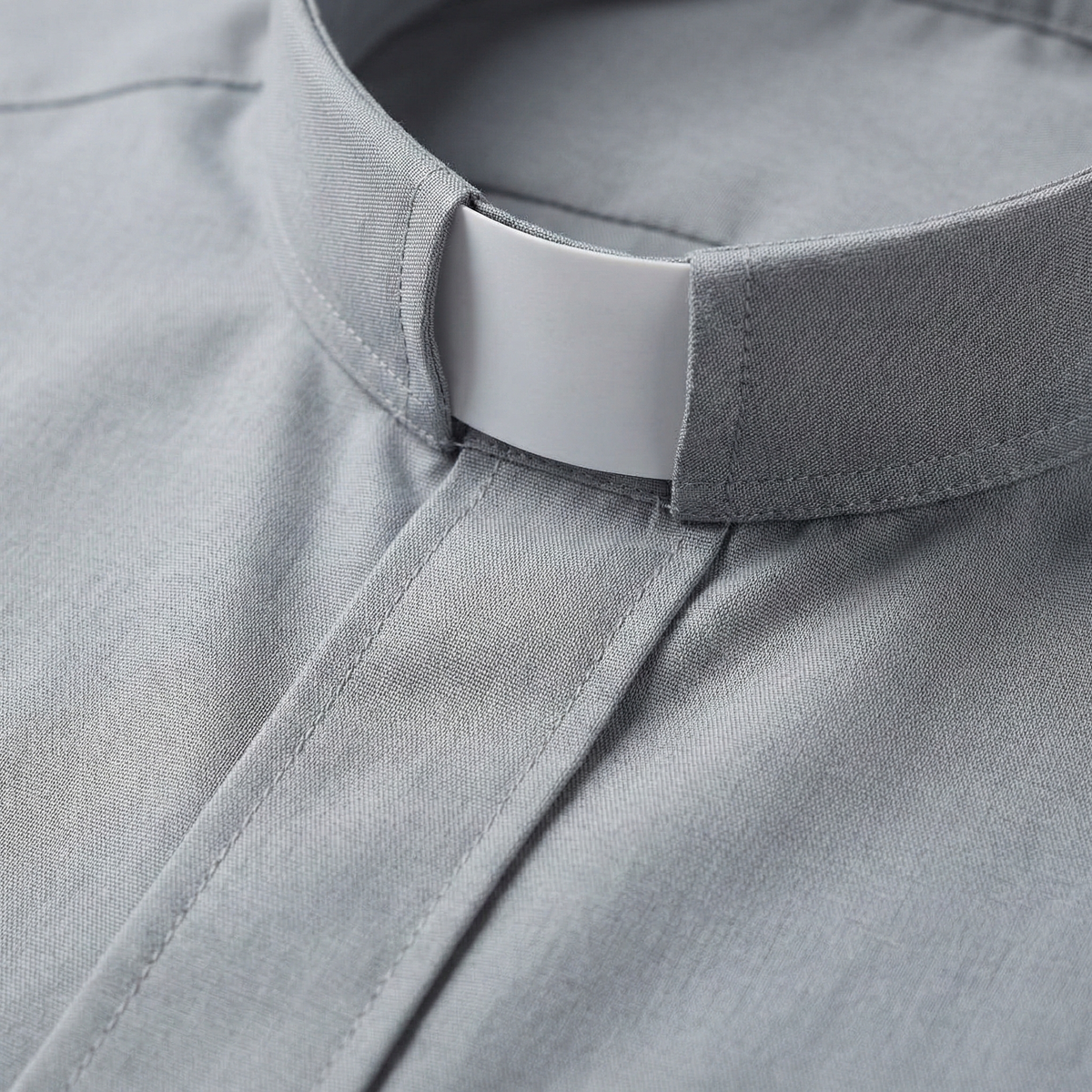 Clergy Shirt - Grey or Black - Easy Care Two Pocket Short Sleeve - 65% Poly / 35% Cotton - RJ Toomey
