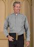 Clergy Shirt - Gray - Long Sleeve - Classic Comfort - 65% Poly / 35% Cotton Blend