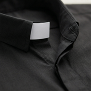 Panama Style Black Clergy Shirt - 65% Poly / 35% Cotton - RJ Toomey