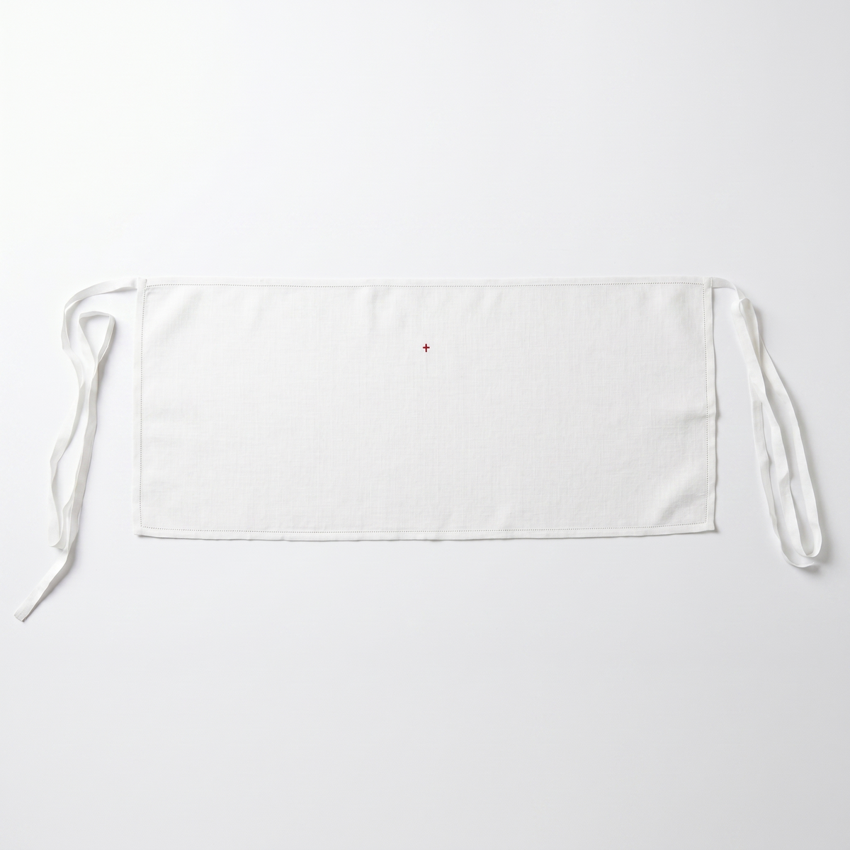 Amice - 100% Pure Linen Hemstitched with Red or White Cross (Optional Extended Ties Available)