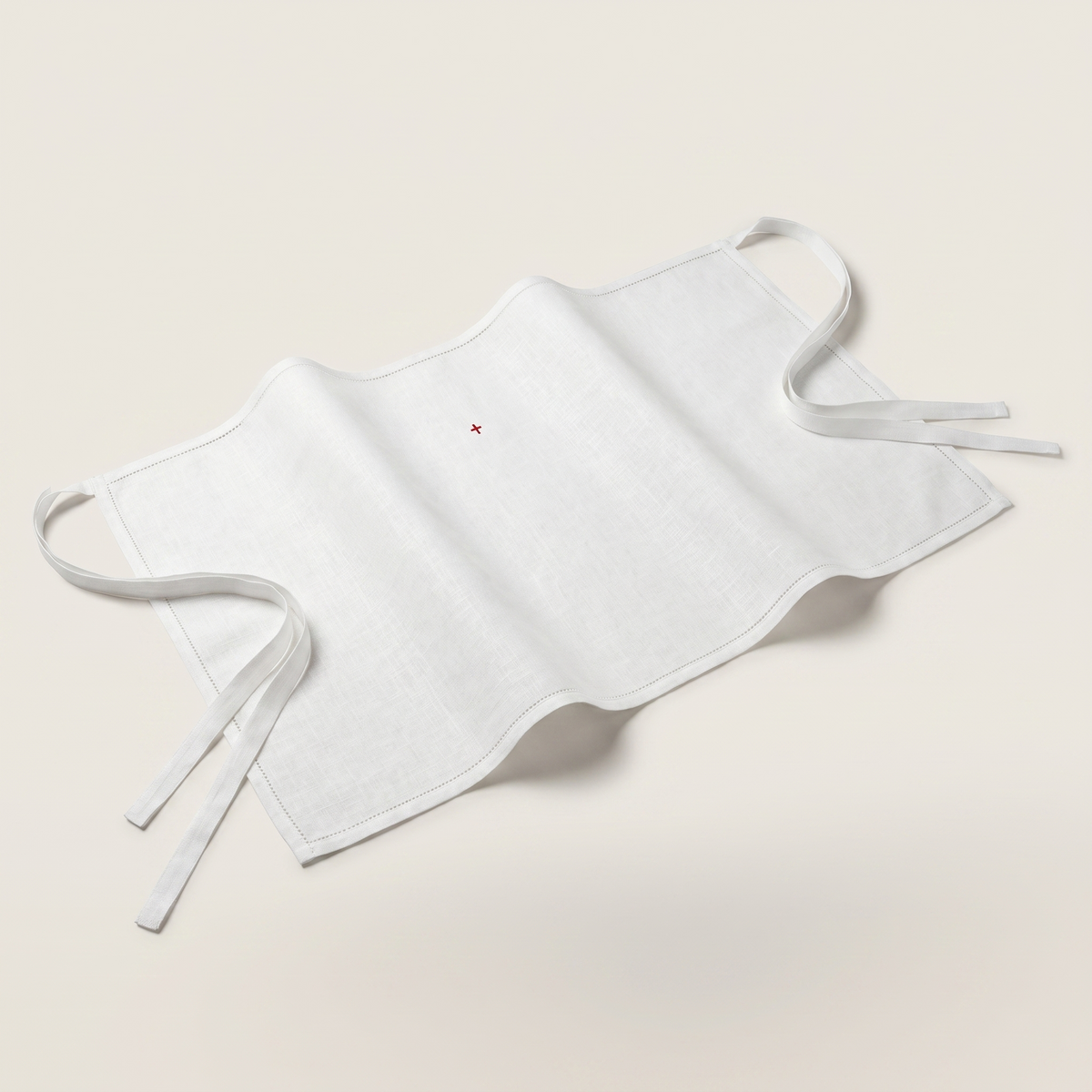 Amice - 100% Pure Linen Hemstitched with Red or White Cross (Optional Extended Ties Available)