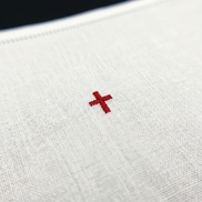 Amice - 100% Pure Linen Hemstitched with Red or White Cross (Optional Extended Ties Available)