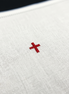 Amice - 100% Pure Linen Hemstitched with Red or White Cross (Optional Extended Ties Available)