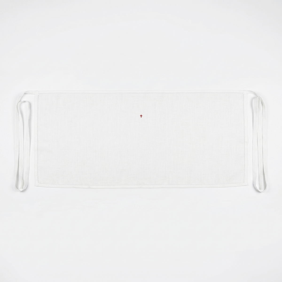 Amice - 100% Pure Linen Hemstitched with Red or White Cross (Optional Extended Ties Available)