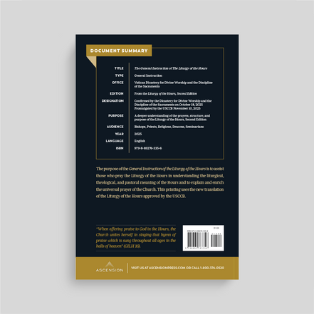 General Instruction of the Liturgy of the Hours paperback back cover