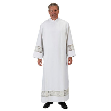 IHS Lace Insert Front Wrap Alb