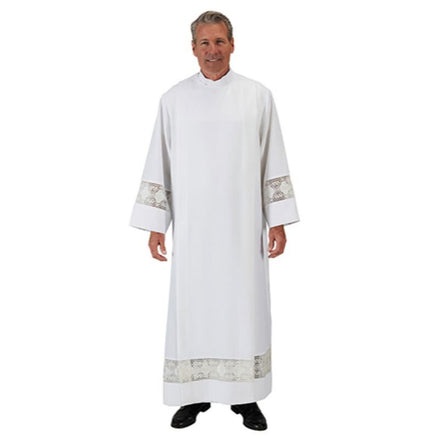 IHS Lace Insert Front Wrap Alb