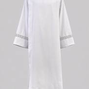 Tropical Weight Embroidered Poly Wool Blend Alb