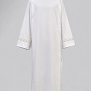 Tropical Weight Embroidered Poly Wool Blend Alb