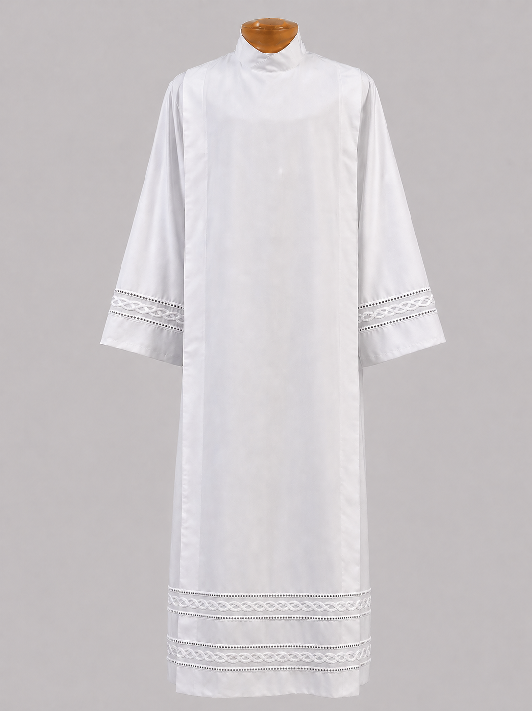 Tropical Weight Embroidered Poly Wool Blend Alb