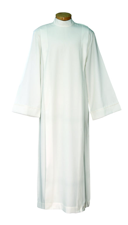 Tropical Weight Pleated Poly Wool Blend Alb