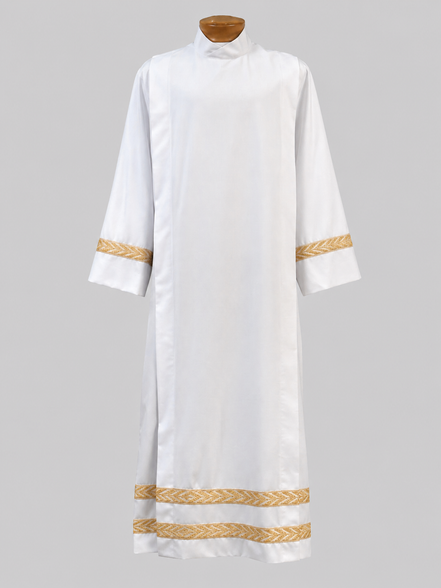 Tropical Weight Embroidered Poly Wool Blend Alb