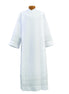 Smooth Poplin Polyester with 1" Woven Lace Bands Velcro Alb - Buttons & Ample Size Available