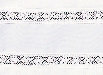 Smooth Poplin Polyester with 1" Woven Lace Bands Velcro Alb - Buttons & Ample Size Available
