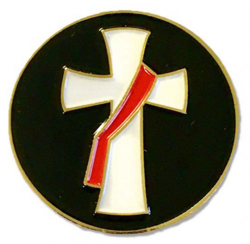 Deacon Round Black Lapel Pin