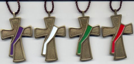 Deacon Cross Bronze Pendants Set of 4
