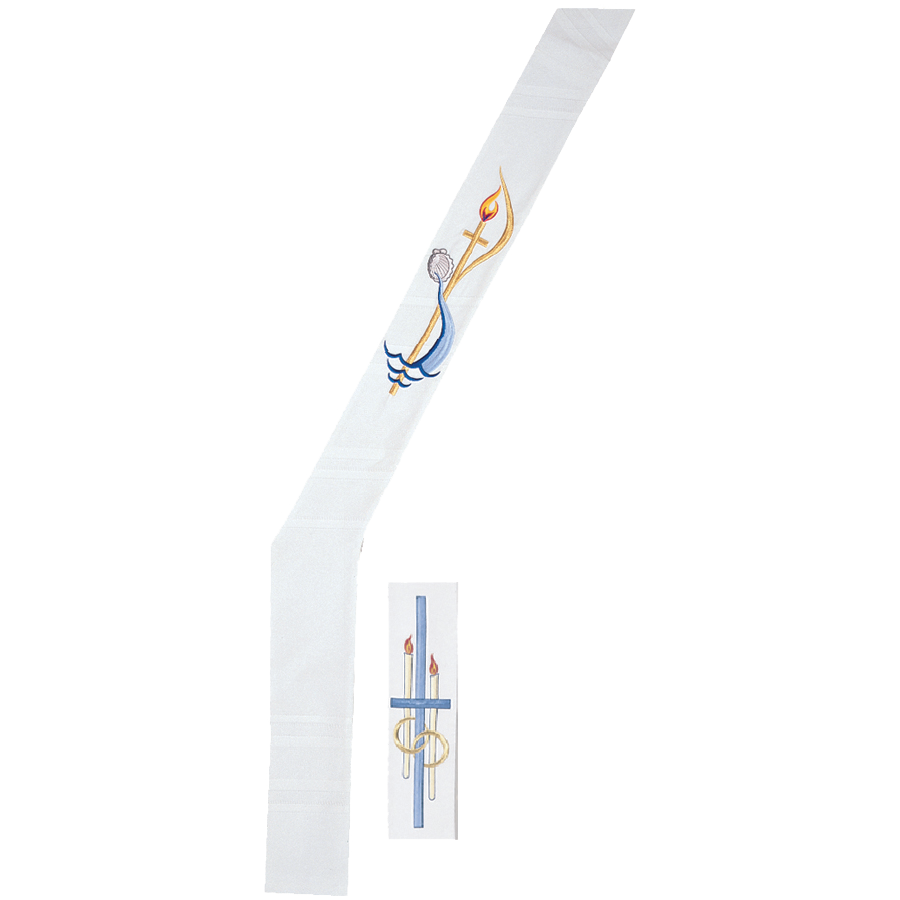 Marriage / Wedding / Baptism Reversible White Deacon Stole