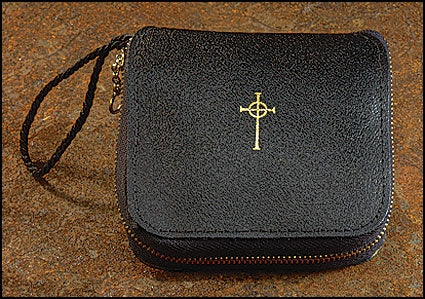 Brass Burse for Pyx - Zipper/Neck Cord - Holds 1 medium or 2 small Pyx