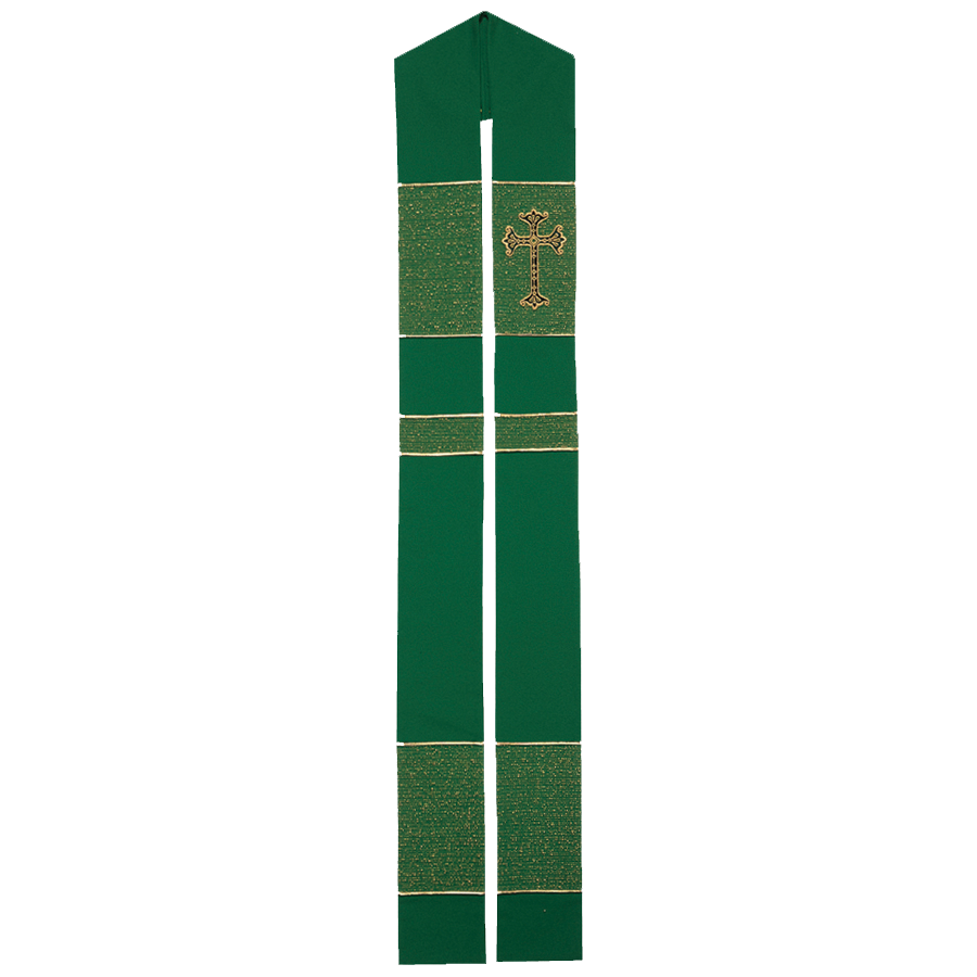 Deacon Embroidered Crosscolored Bands Stole