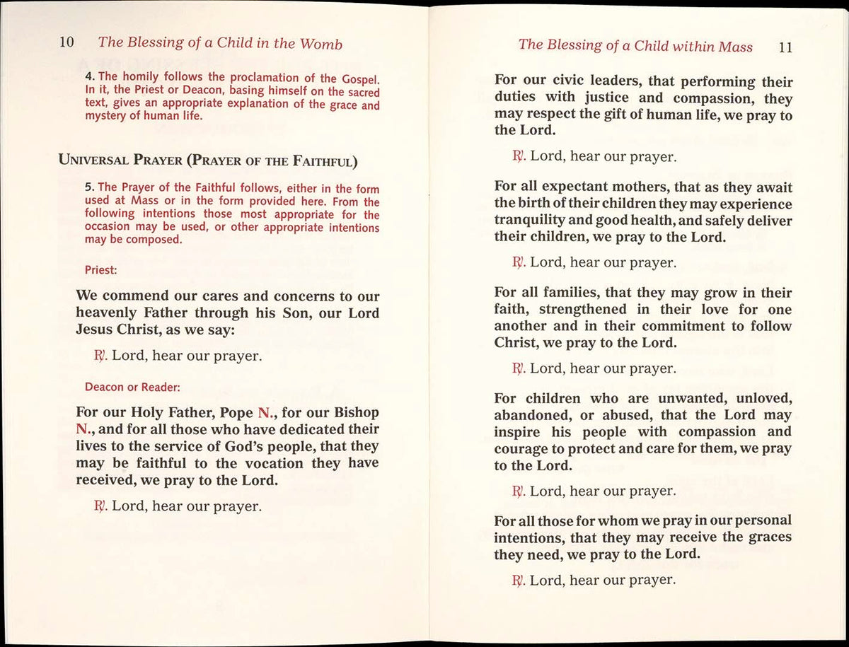 Rite for the Blessing of a Child in the Womb - New 2025 Bilingual Edition