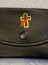 Deacon Cross Genuine Leather Rosary Snap Closure Case