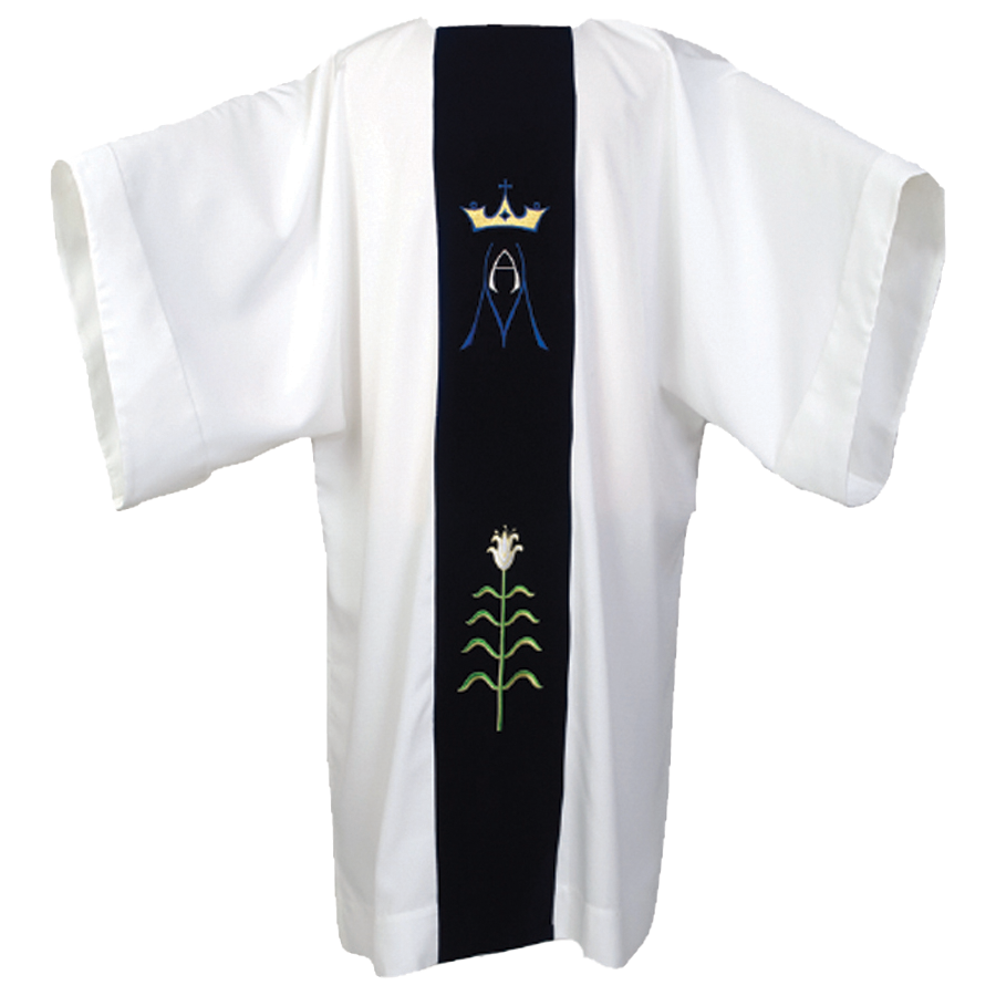 Marian Design on Blue Velvet Banding Dalmatic