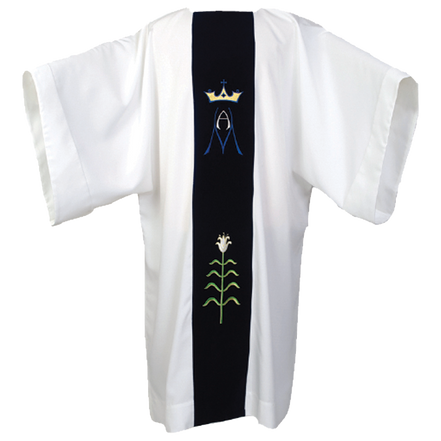Marian Design on Blue Velvet Banding Dalmatic