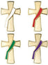 Deacon Cross Lapel Pins - Set of 4 Liturgical Colors