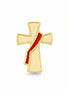 Deacon Cross Lapel Pin with Red Cross