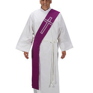 Lucia Collection Deacon Stole for Lent Crown of Thorns on Cross Design