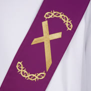 Lenten Embroidered Nails & Thorns Design Deacon Stole