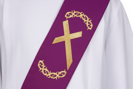 Lenten Embroidered Nails & Thorns Design Deacon Stole