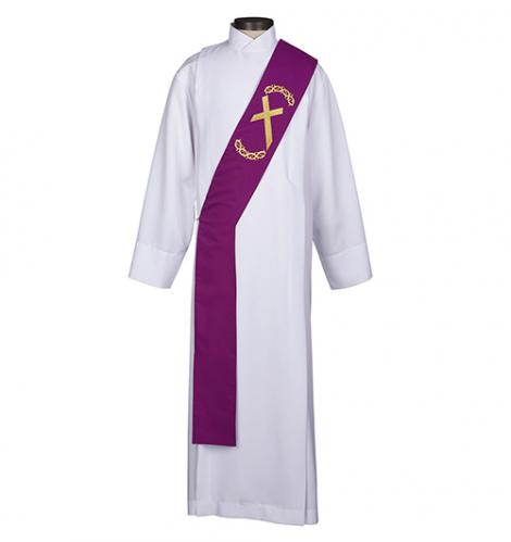 Lenten Embroidered Nails & Thorns Design Deacon Stole