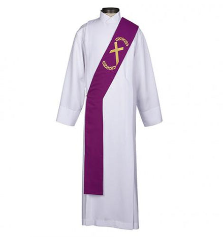 Lenten Embroidered Nails & Thorns Design Deacon Stole