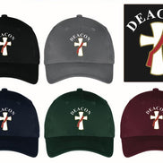 Deacon Cross Baseball Hat - Embroidered Cross & Lettering
