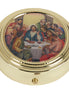 Last Supper Design Pyx - Epoxy Lid - Medium Size - Brass - Ministerial Quality