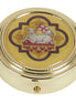 Agnus Dei Design Pyx - Epoxy Lid - Medium Size - Brass - Ministerial Quality