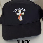 Deacon Cross Baseball Hat - Embroidered Cross & Lettering
