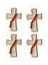 Deacon Cross Iron-on/Sew-on - Embroidered Applique Patches - 4 Pack - Includes Teflon Ironing Sheet