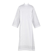 Poly/Cotton Blend Eyelet Embroidery Front Wrap Alb