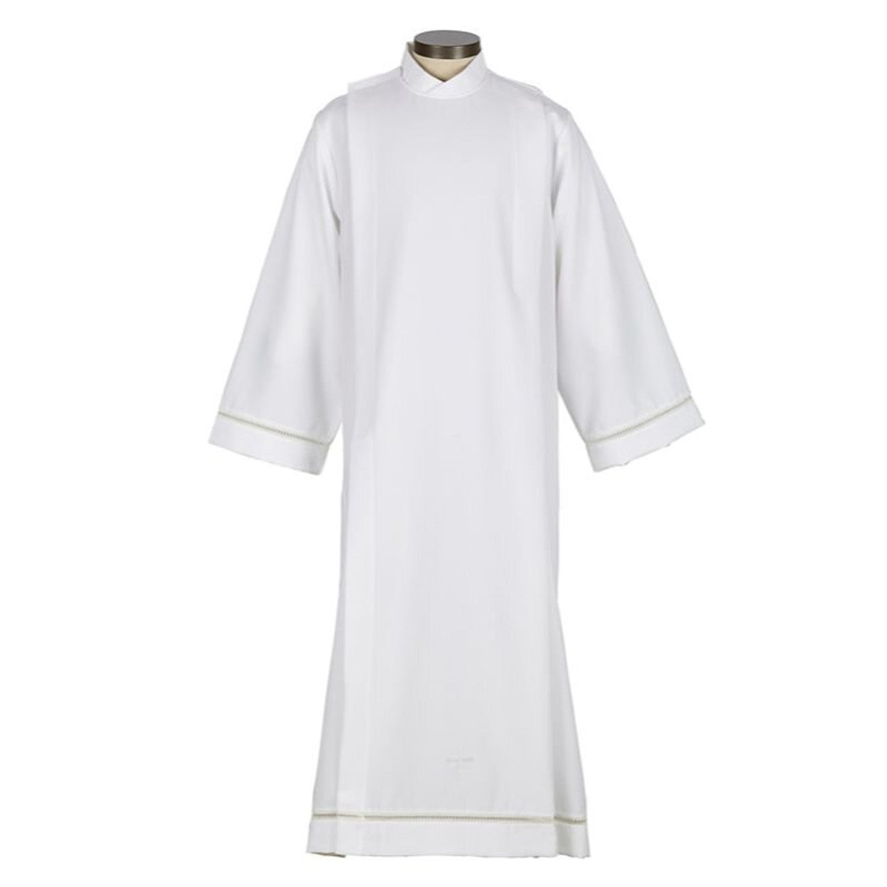 Eyelet Edge Front Wrap Alb with Cross