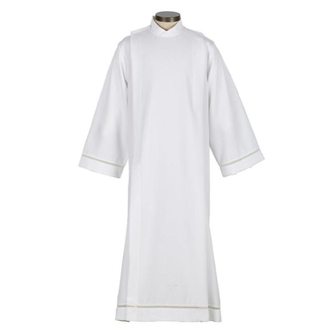 Eyelet Edge Front Wrap Alb with Cross