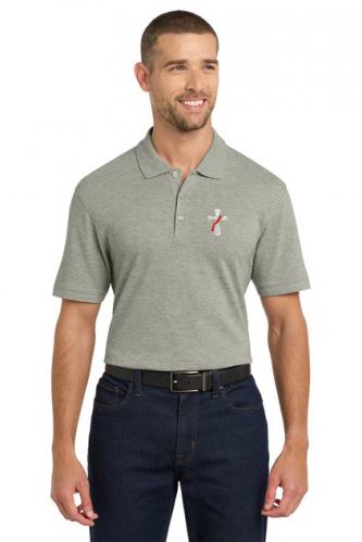 Port Authority® EZCotton® Polo Deacon Cross Embroidered Short Sleeve Polo Shirt 100% Pique Cotton