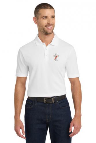 Port Authority® EZCotton® Polo Deacon Cross Embroidered Short Sleeve Polo Shirt 100% Pique Cotton